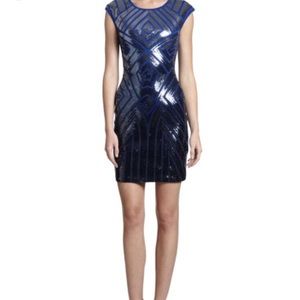 BCBGMaxAzria “PAT” Blue Sequined Ombré Dress! XS